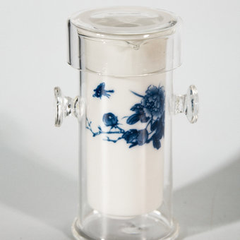 Гайвань-колба "Цветы" (стекло, керамический стакан)